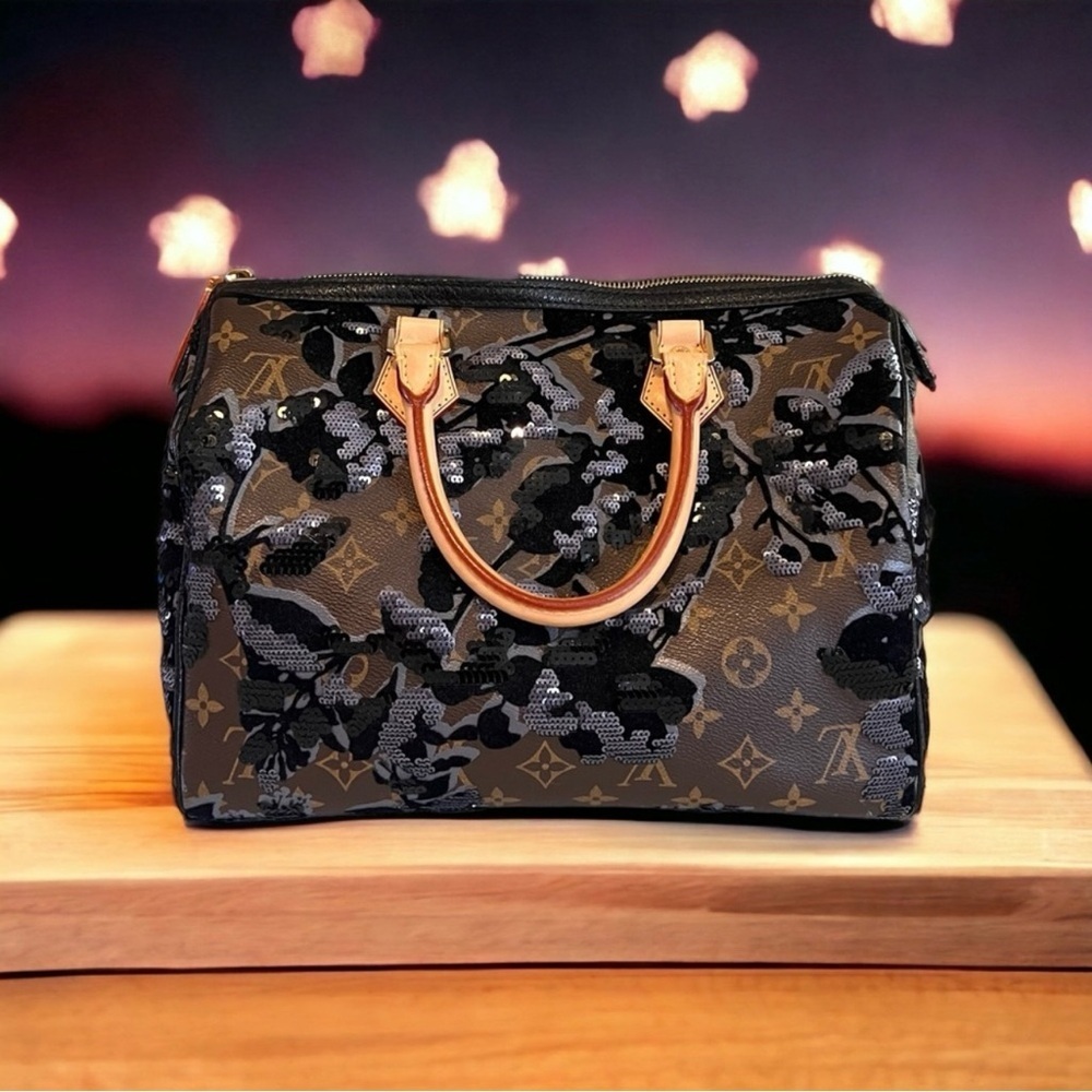 Louis Vuitton Monogram Fleur De Jais Sequin Speedy 30 Bag It is a stunning bag! - Picture 2 of 16